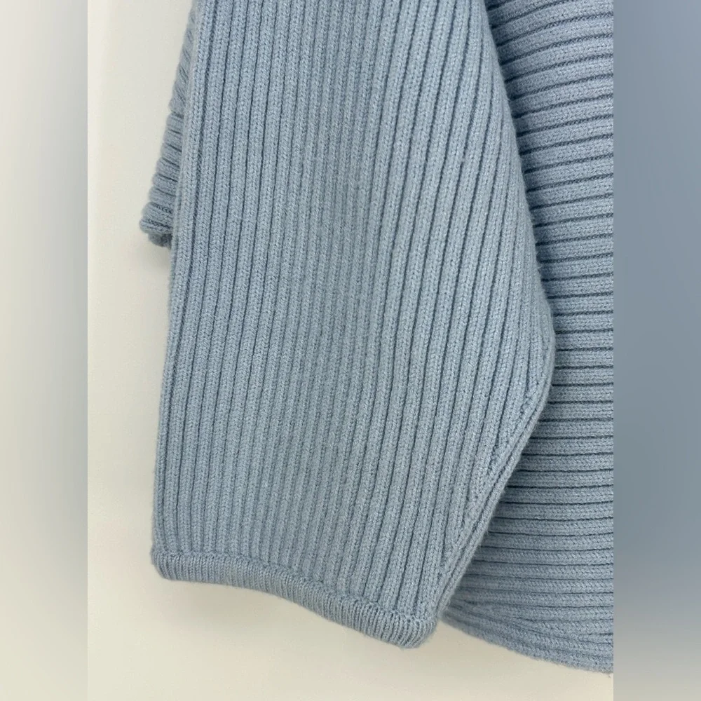 Anthropologie Kendall Cropped Ribbed Knit Boatneck Pullover Blue Women's Size 2X